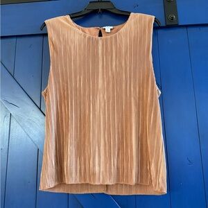 J.Crew Pleated Sleeveless Top in Golden Tan - Women’s Large